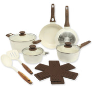 Juego de utensilios de cocina antiadherentes de cerámica Oster SmartHandle Advance de 18 piezas SW25