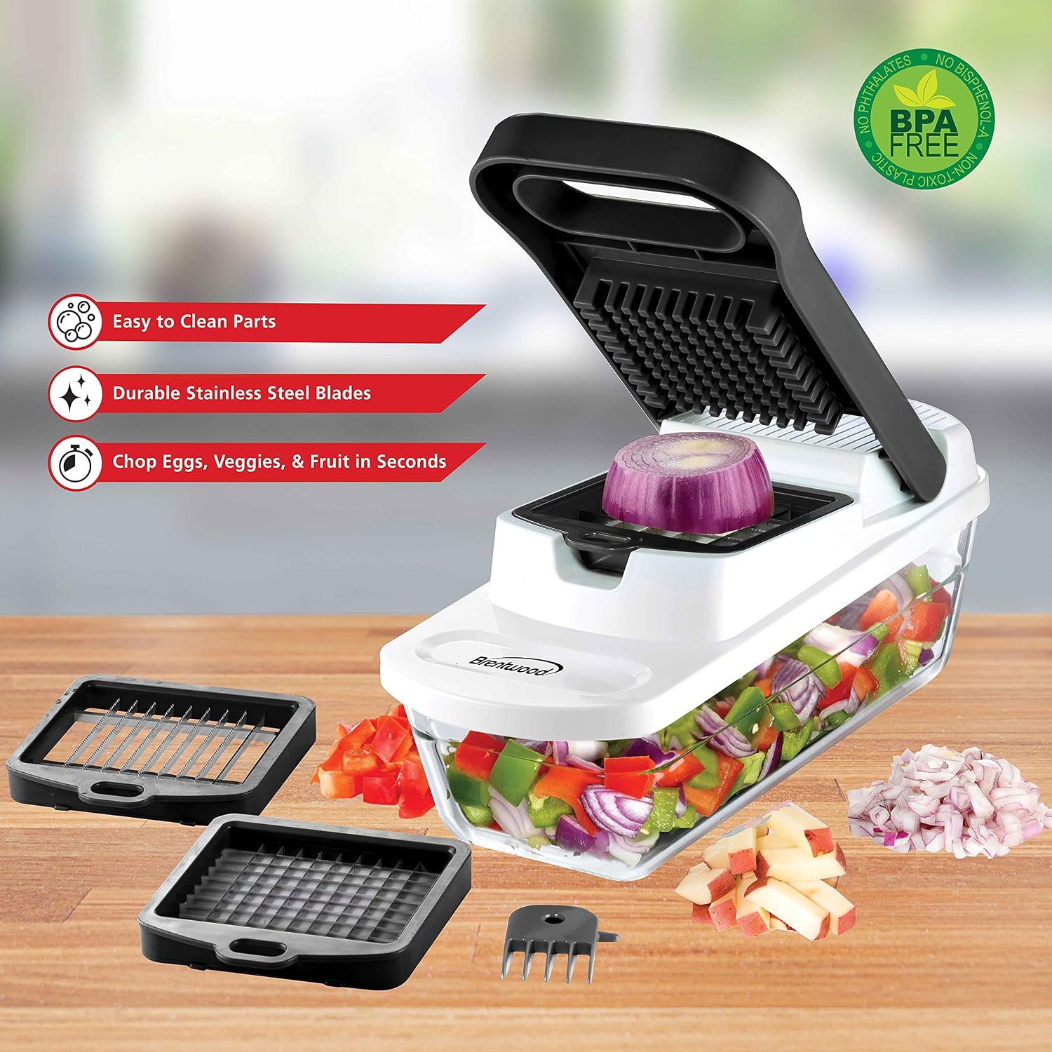 Pro Food Chopper and Vegetable Dicer with 6.3 Cup Storage Container in Black - Regalo al Instante