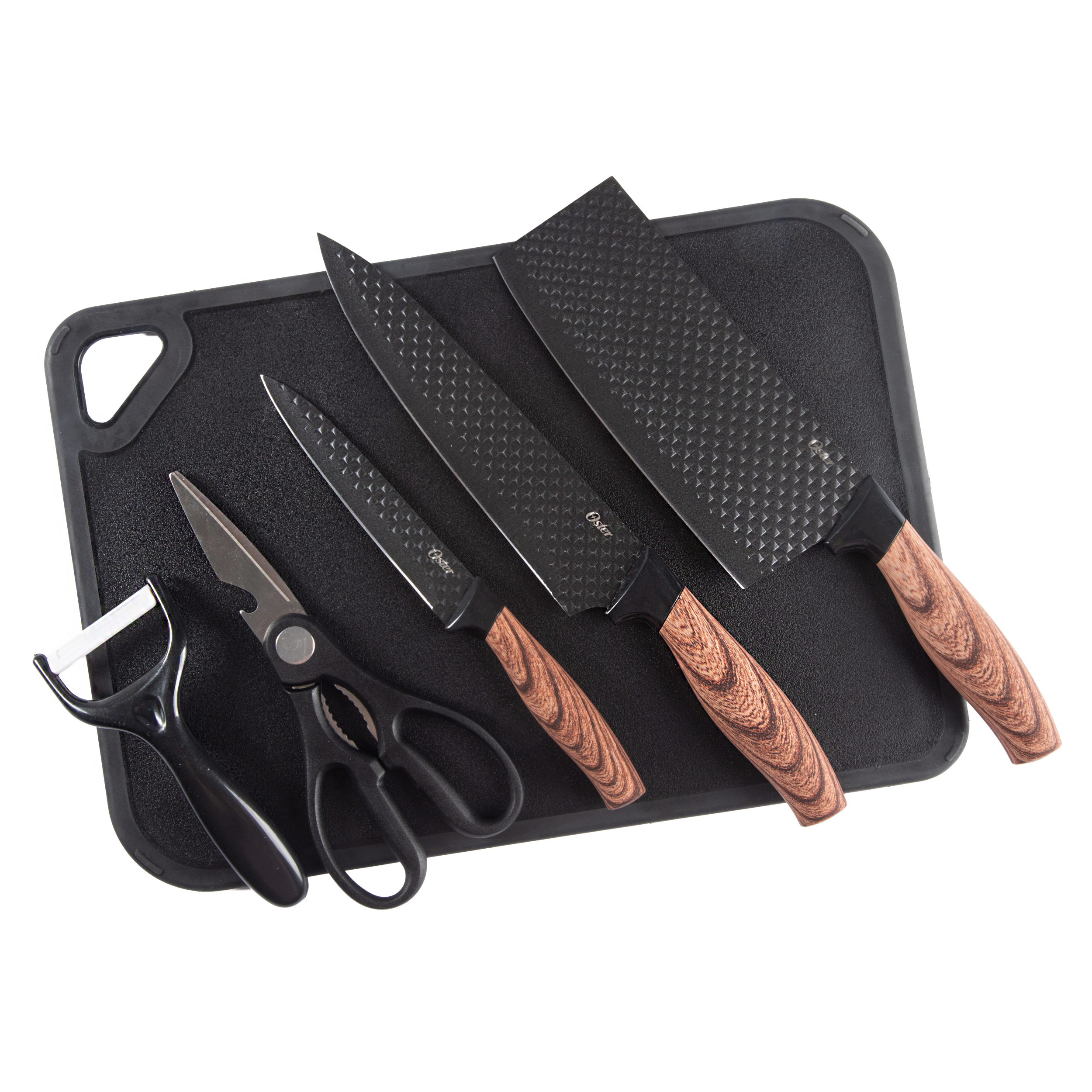 Oster Gunderson - 6 Pc Cutlery Set W/ Cutting Board - Regalo al Instante