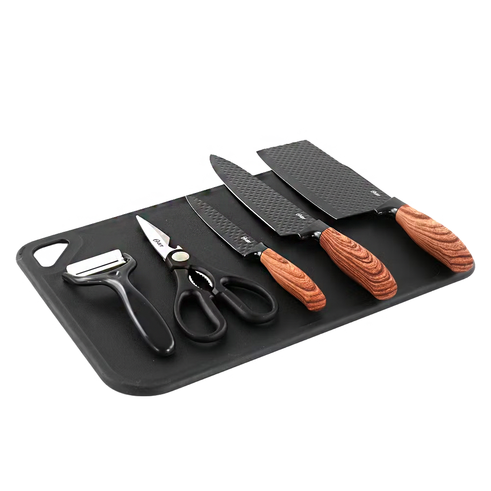 Oster Gunderson - 6 Pc Cutlery Set W/ Cutting Board - Regalo al Instante