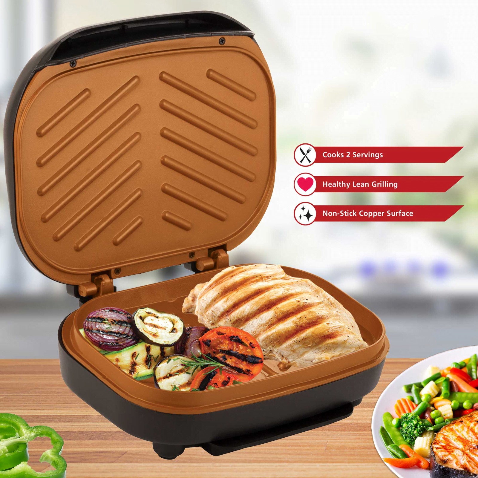 Indoor Grill and Panini Press - Regalo al Instante