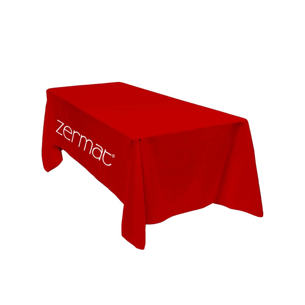 Red Table Cover White Logo